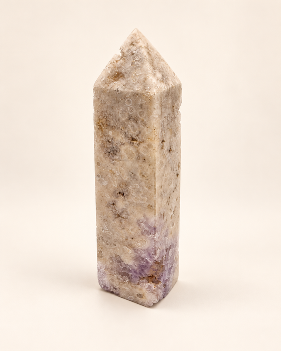 pink amethyst tower pillar healing crystal spiritual home decor energy geode agate