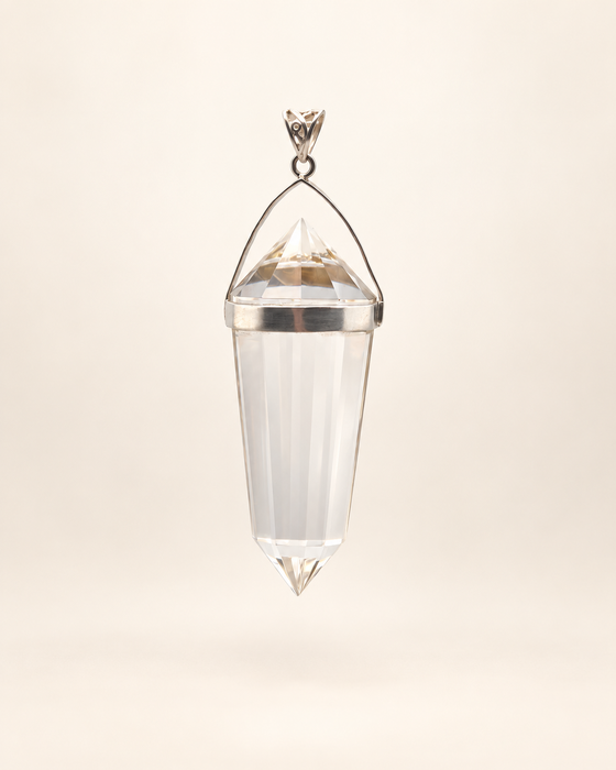 clear quartz crystal point vogel pendant luxury spiritual healing necklace 