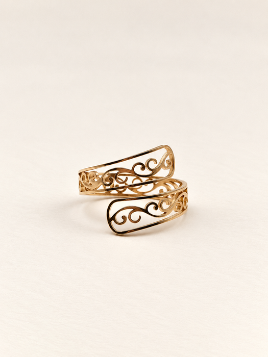 fashion jewellery gold scroll mystical ring