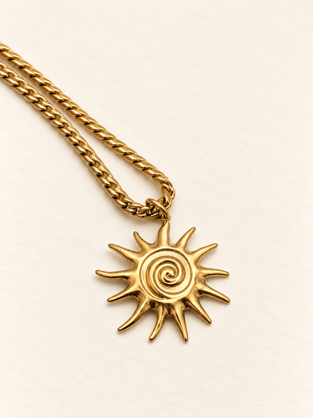 gold sun celestial choker necklace summer fashion jewellery 