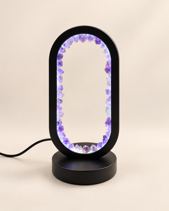 LED lamp USB connection crystal healing amethyst home decor desk accessories 