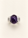amethyst ring fashion jewellery chunky silver crystal healing stone spiritual 