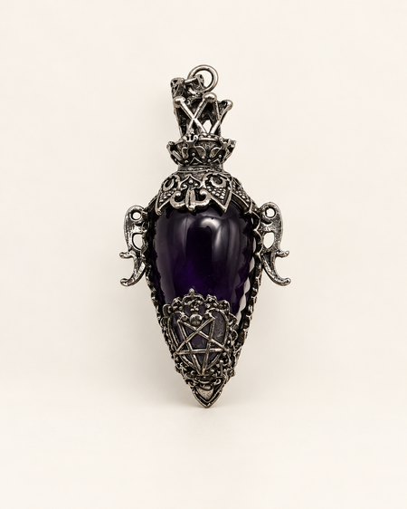 amethyst witchy pendant wiccan goth crystal healing pagan 