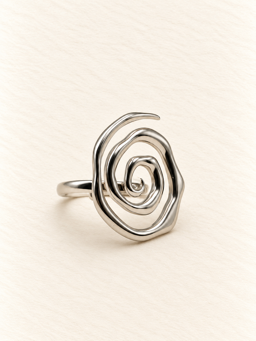 spiral ring silver fashion jewellery crystal spiritual 
