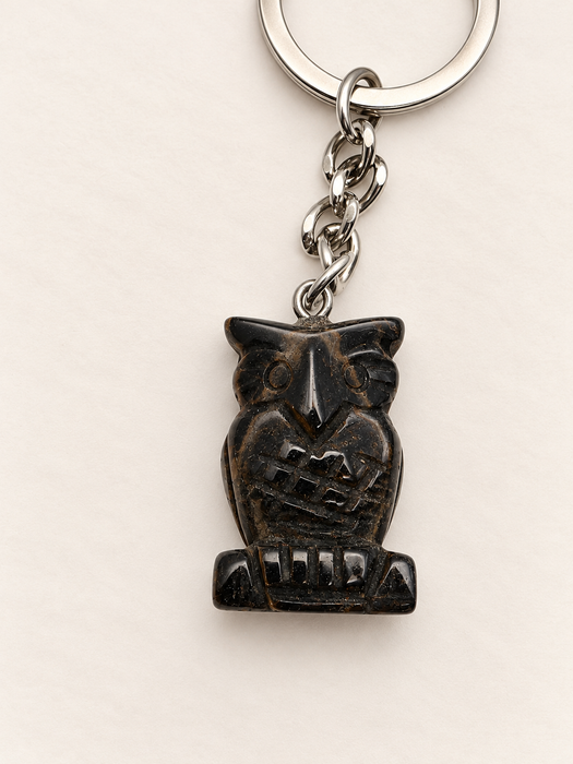 owl keychains crystal healing wise wisdom spiritual accessories assorted fashion jewellery tigers eye