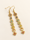 seven chakra drop earrings fashion jewellery gemstones crystals healing spiritual gold 