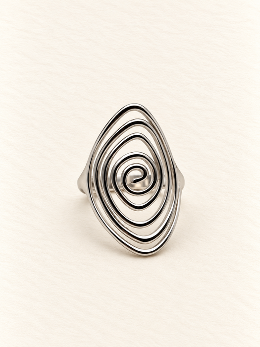 fashion spiral ring vortex spiritual silver adjustable 