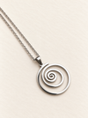 round spiral necklace with chain silver stainless steel fashion jewellery spiritual 