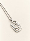 geometric spiral necklace with chain silver stainless steel fashion jewellery spiritual 