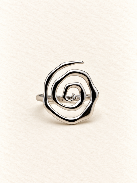 spiral ring silver fashion jewellery crystal spiritual 