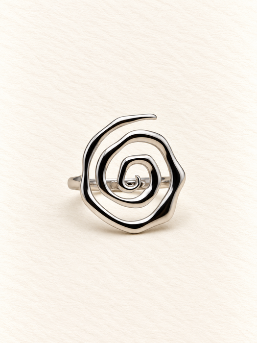 spiral ring silver fashion jewellery crystal spiritual 