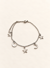 moon and star celestial anklet boho summer spiritual silver fashion jewellery