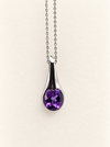 amethyst teardrop necklace sterling silver luxury crystal healing 