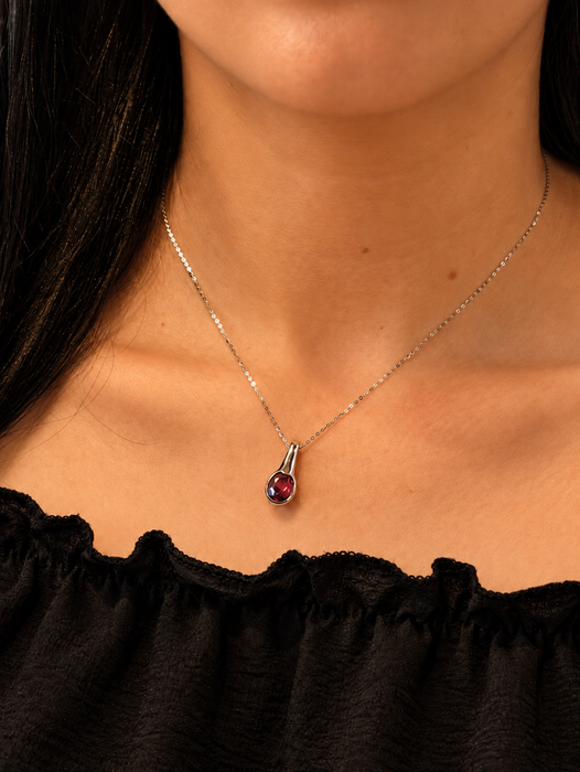 Amethyst Teardrop Necklace