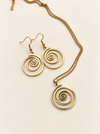 round spiral necklace with chain gold stainless steel fashion jewellery spiritual earrings set 